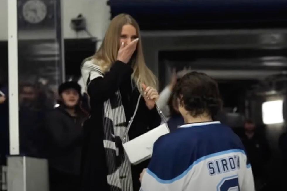 UMaine Black Bear Hockey Senior Proposes to Girlfriend on Ice Before Game