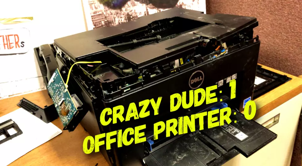 Man Goes Crazy on Office Printer With Baseball Bat