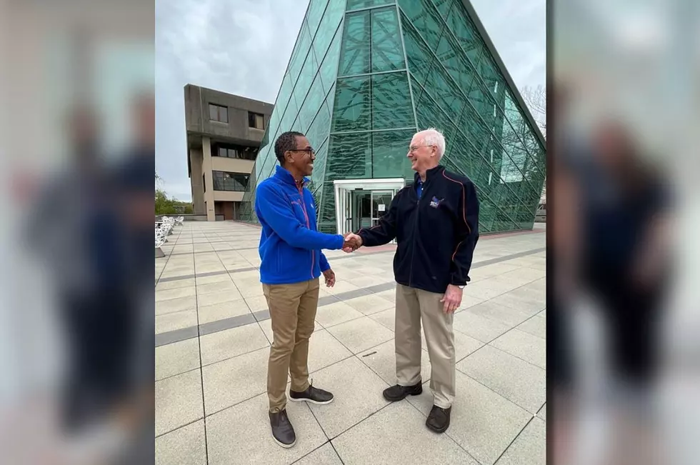 Dr. Wheeler with outgoing SUNY New Paltz President Donald P. Christian (Facebook/SUNY New Paltz)