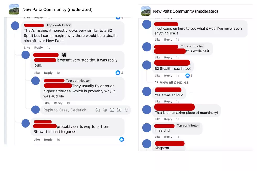 screenshot of a post and comments about the B-2 flyover