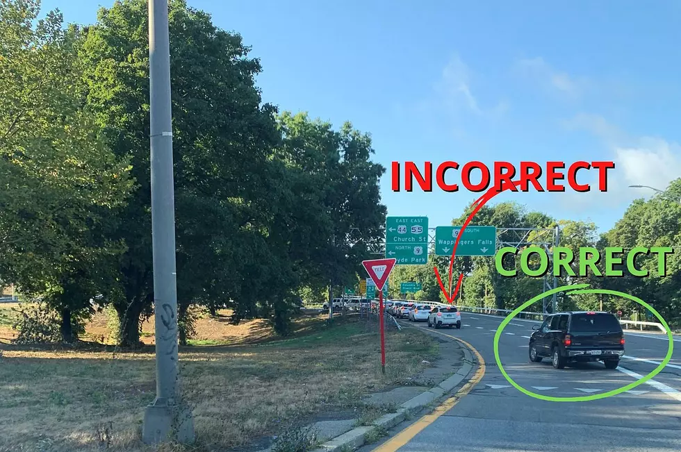 This example of failure to yield (and the one vehicle who is actually following the rules of the road) happens continually on the Poughkeepsie, NY arterial
