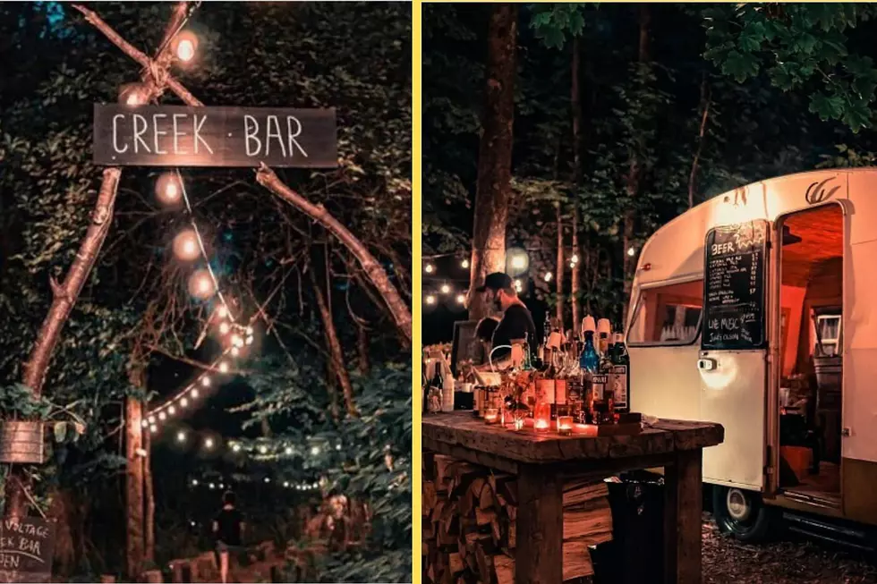 A unique feature of the newly-reopened Creek Bar in Mountaindale, NY in Sullivan County is their literal creekside bar