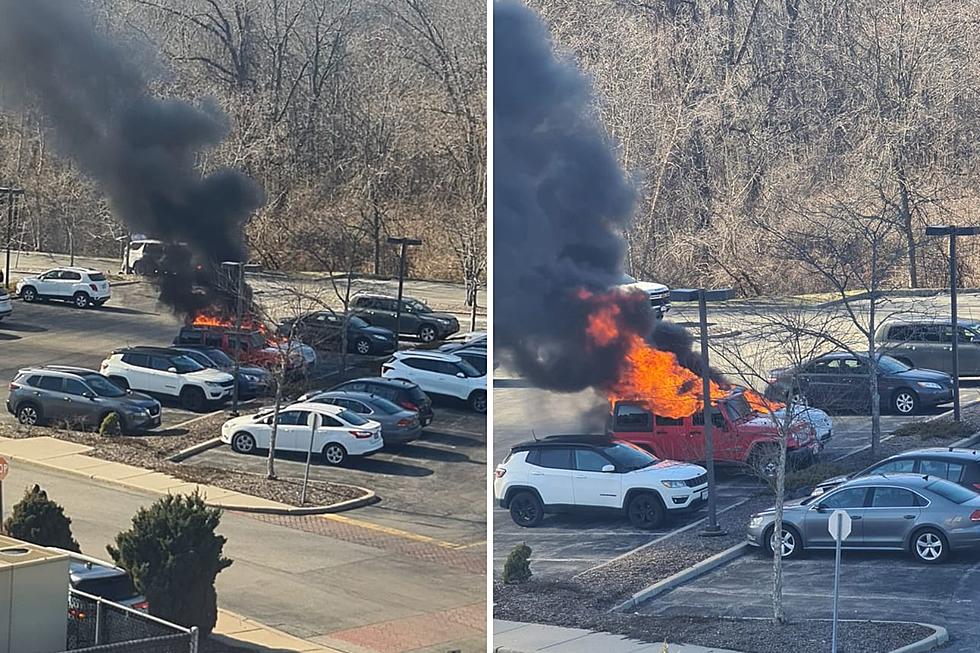 [PHOTOS] Fiery Blaze Consumes Two Vehicles In Fishkill Parking Lot