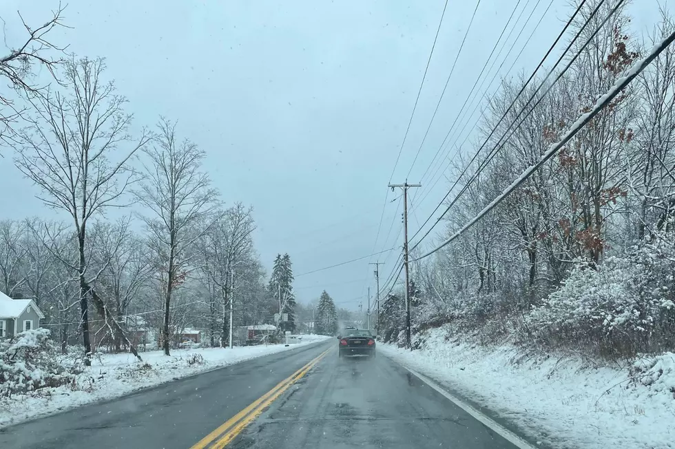 Roads in Newburgh were slick with melted snow (TSM Poughkeepsie)
