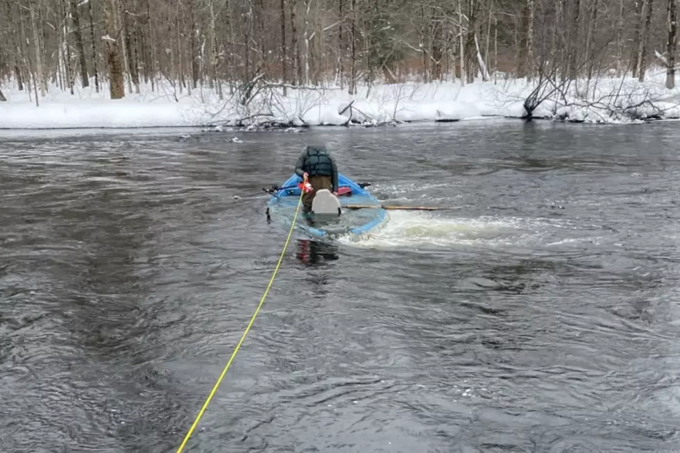 The NYS DEC was also called to assist in a rescue of a boat occupant after it became stuck on rocks and partially submerged in Oswego County (NYS DEC via Facebook)