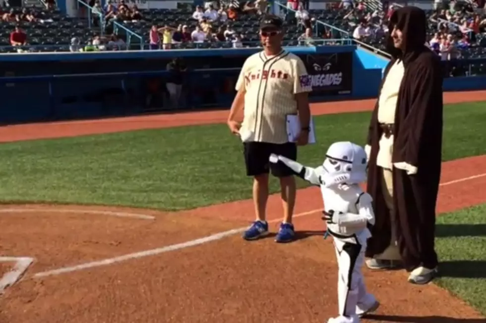 Adorable Mini-Stormtrooper Throws First Pitch at Renegades Game