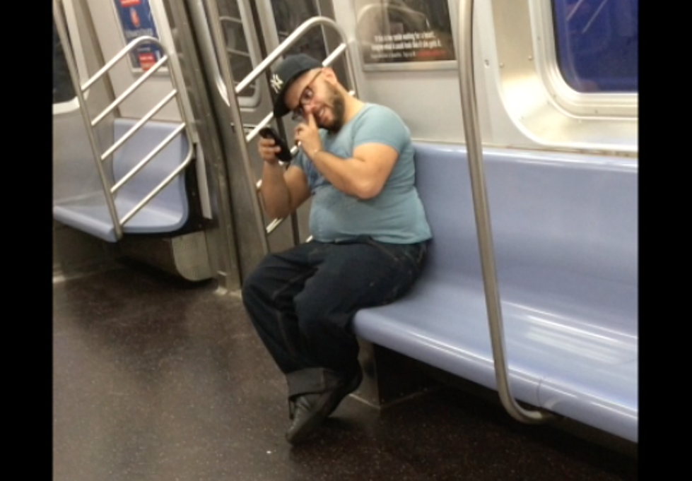 Guy on NYC Subway Picking His Nose Like No One’s Watching