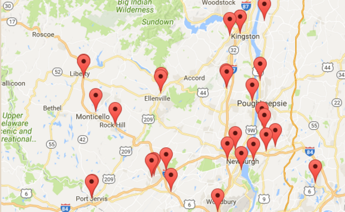 Pinbball Map Map of Every Pinball Machine in the Hudson Valley