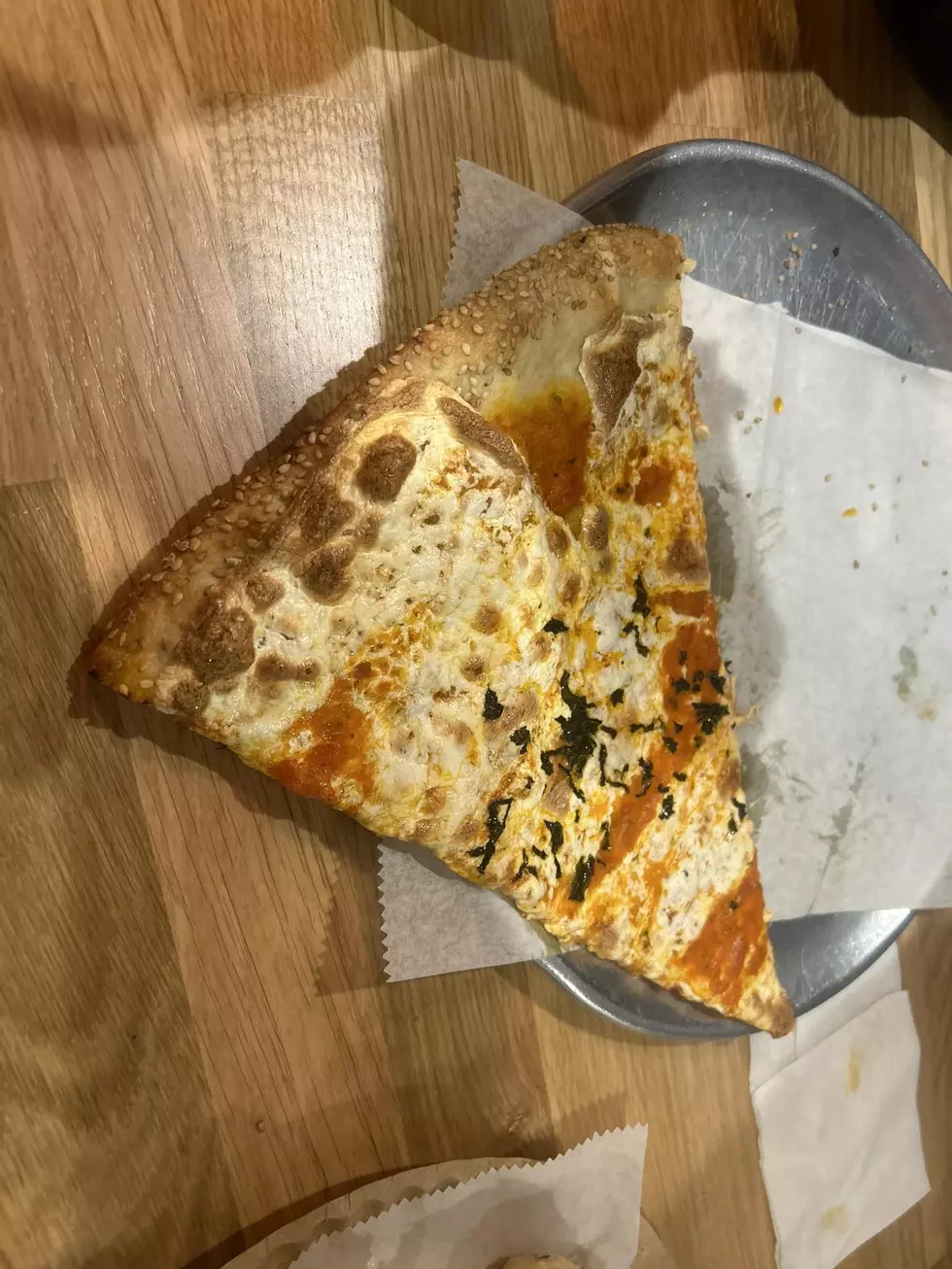 A slice of pizza from J&F Pizza of Wshingtonville, NY. Photo credit; Jordan Devita
