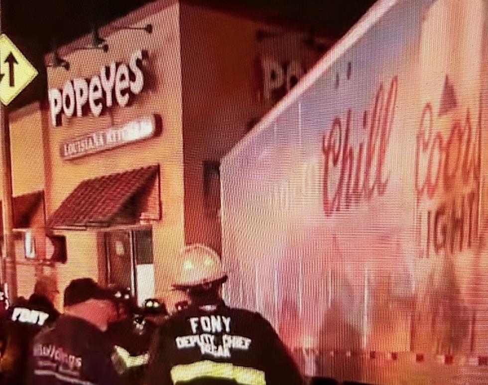 Coors Light Trucks Crashes Into Popeyes Restaurant in New York
