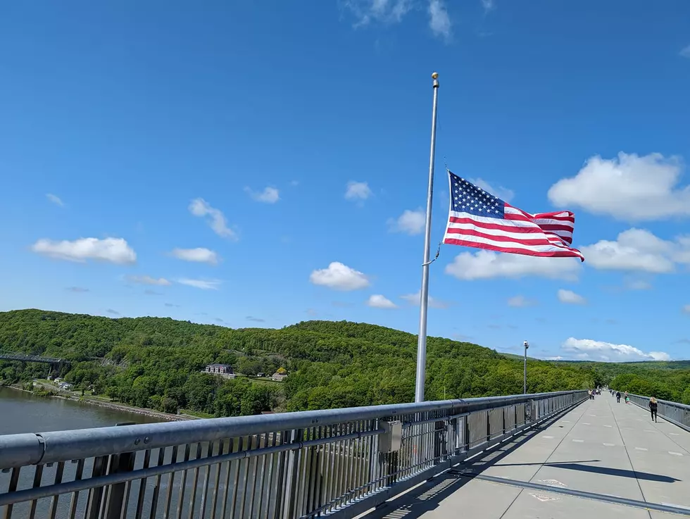 Walkway of Hudson Half Staff