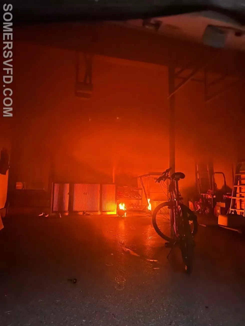 E-scooter on fire in Somers, NY