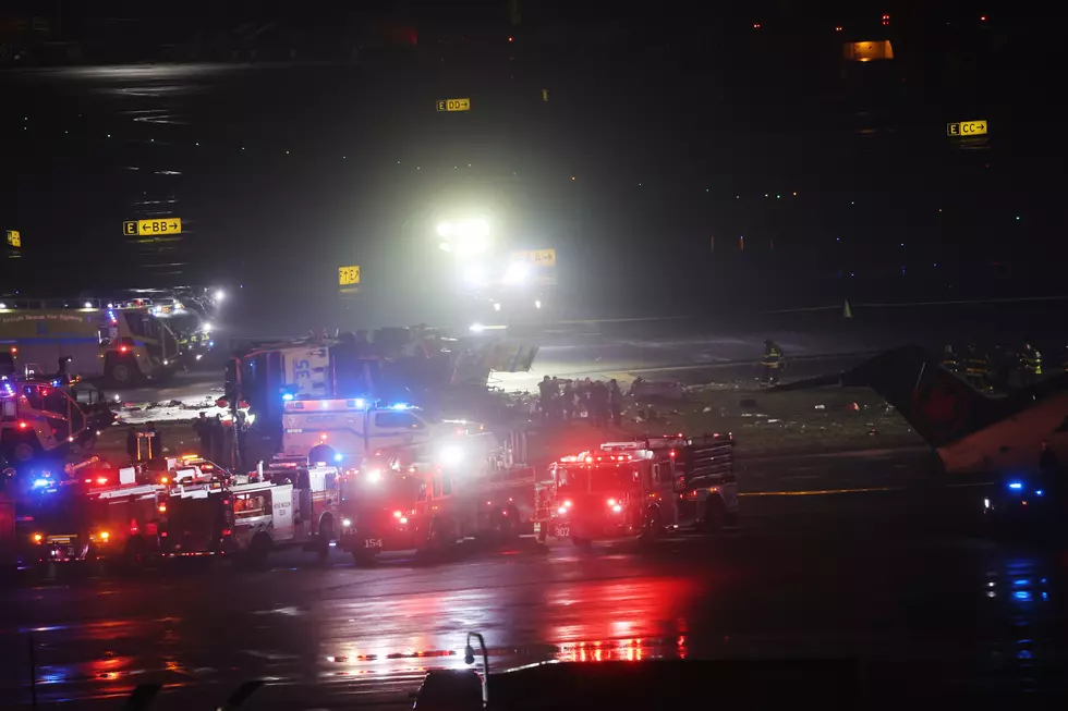 NEW YORK, NEW YORK - MARCH 23: An Air Canada Express plane sits on the tarmac after it collided with a fire truck on the tarmac at LaGuardia Airport on March 23, 2026 in New York City. The plane had landed from a flight from Montreal. (Photo by Spencer Platt/Getty Images)