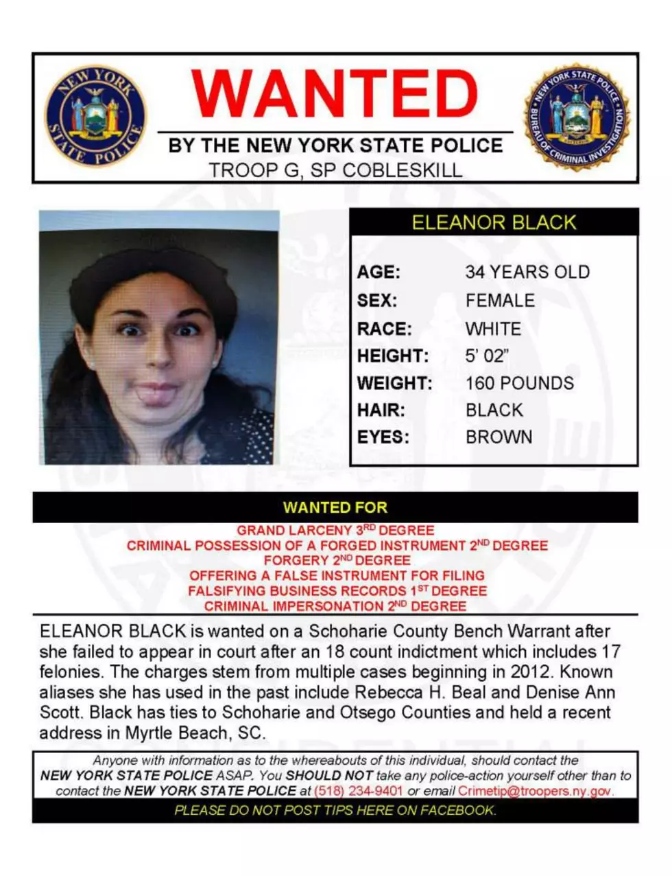 Warrant Wednesday:Woman Wanted for Seventeen Felonies