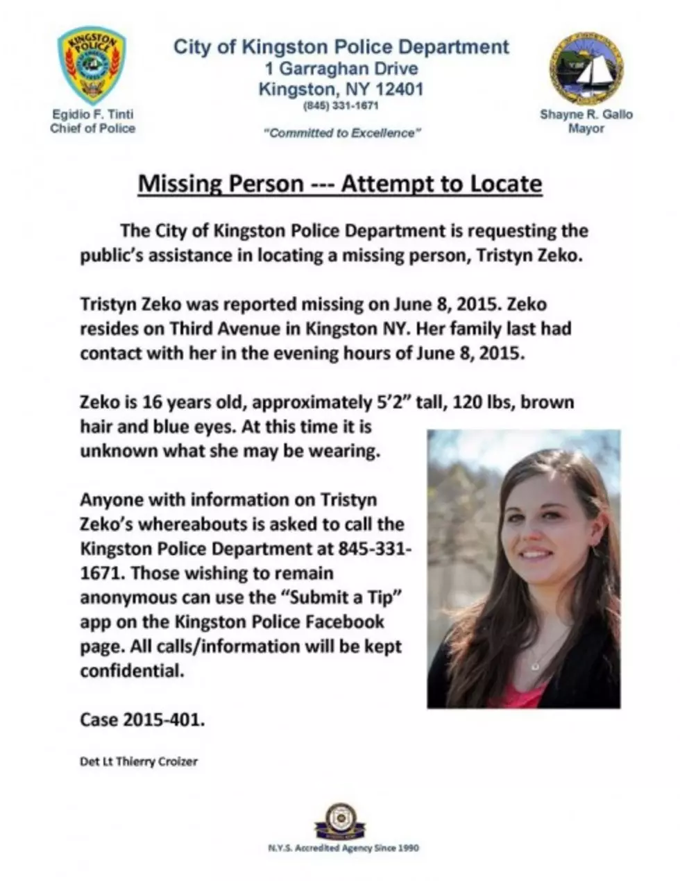 Have You Seen This Missing Kingston Girl?