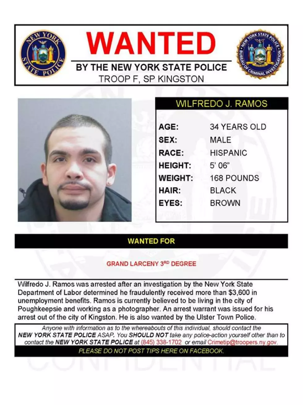 Warrant Wednesday: Dutchess County Photographer Wanted For Grand Larceny