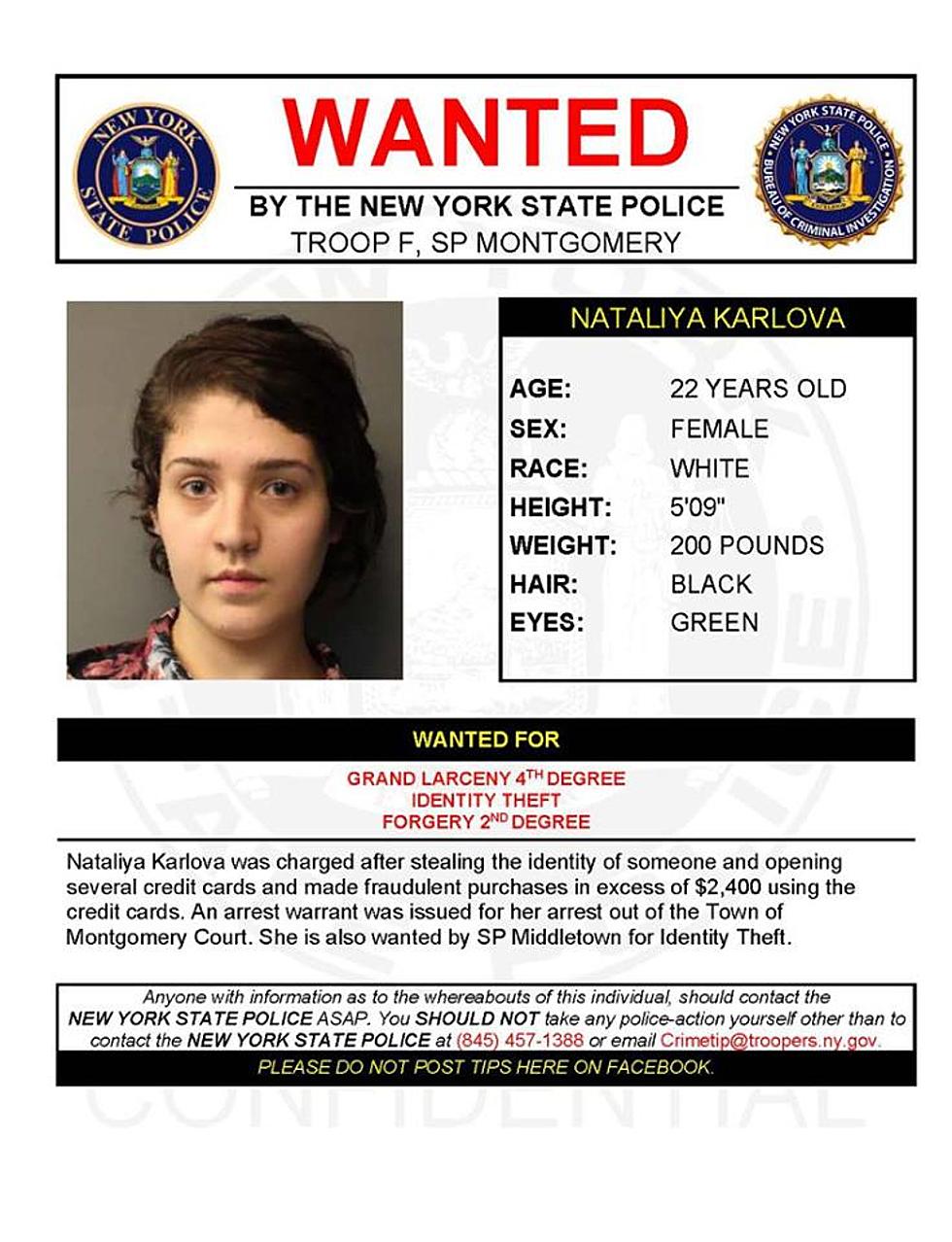 Warrant Wednesday: Orange County Woman Wanted For Larceny, Identity Theft, and Forgery