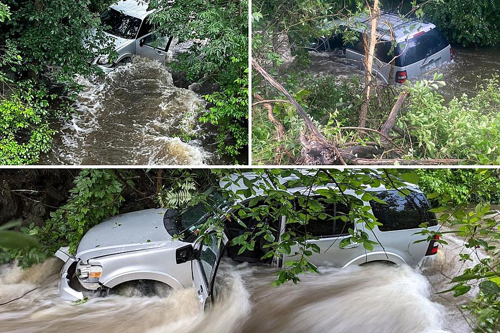 New York Man Trapped on Roof of Car in Hudson Valley Stream (PICS)