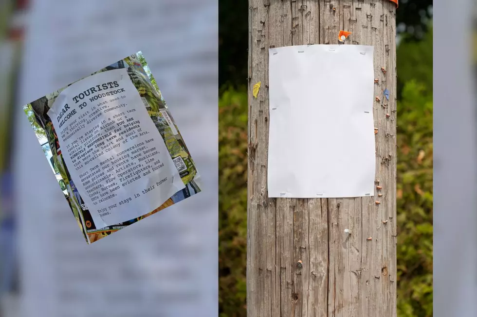 Angry Message Left on Telephone Pole in Woodstock, New York