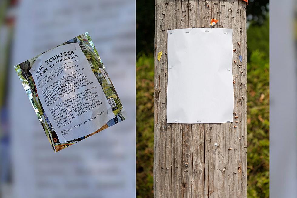 Angry Message Left on Telephone Pole in Woodstock, New York 