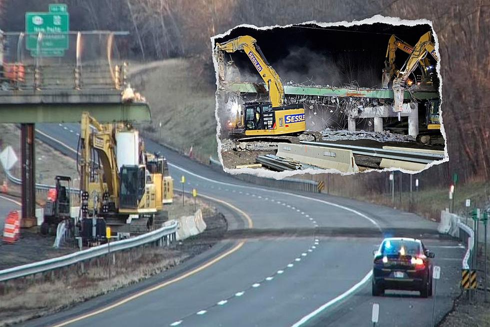 70 Year Old Sagging Overpass Demolished on New York State Thruway