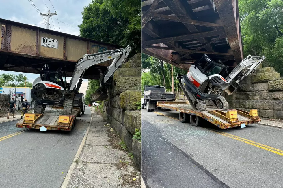 Equipment Gets &#8216;Wedged&#8217; Under Overpass in Middletown, New York