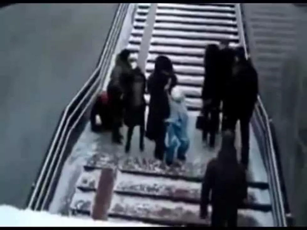 Icy Stairs Creates Hilarious Mayhem For Pedestrians [Video]