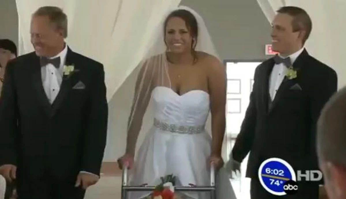Inspirational Paralyzed Woman Walks Down Aisle At Her Wedding
