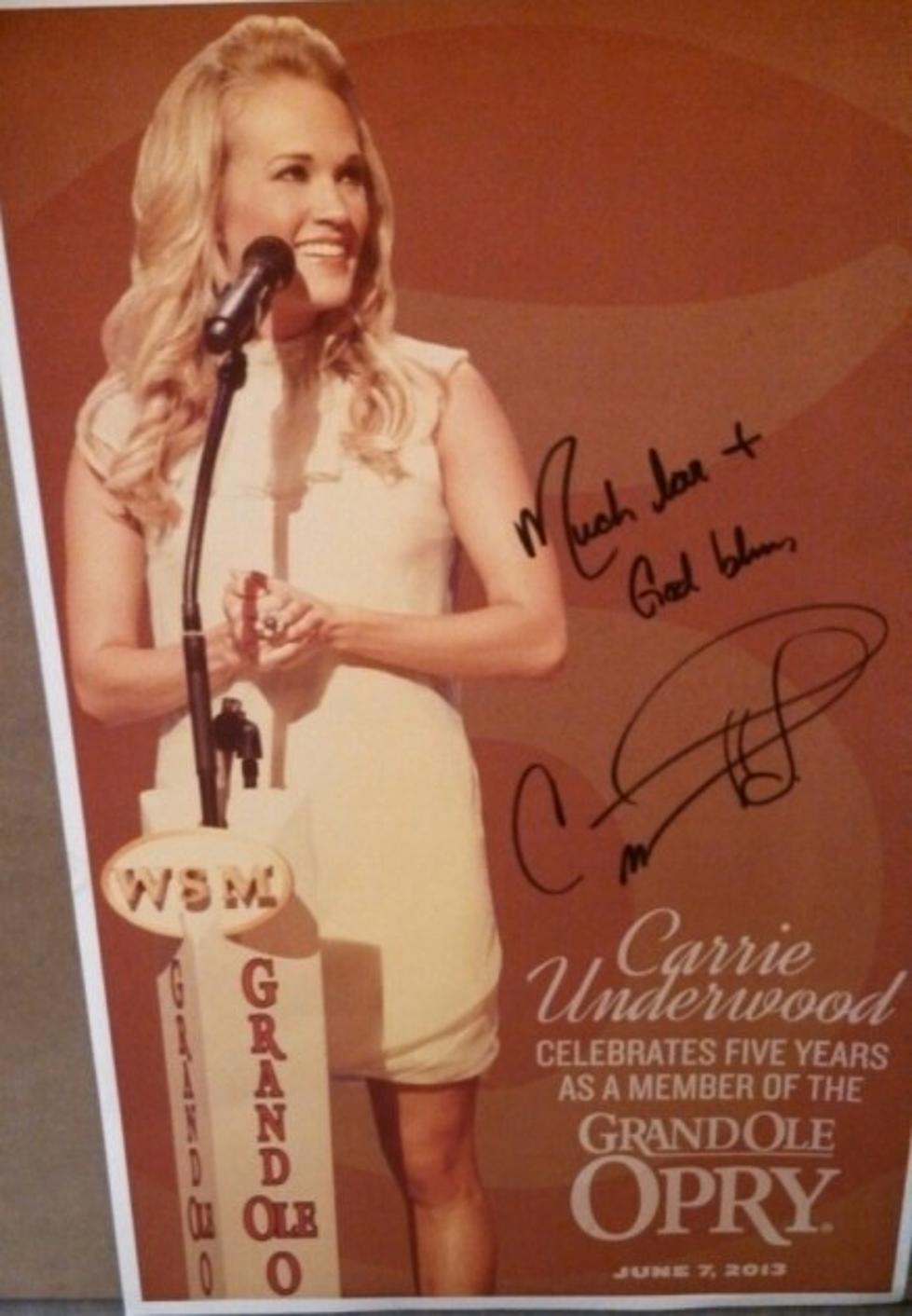 Bid On Autographed Carrie Underwood Poster For St. Jude