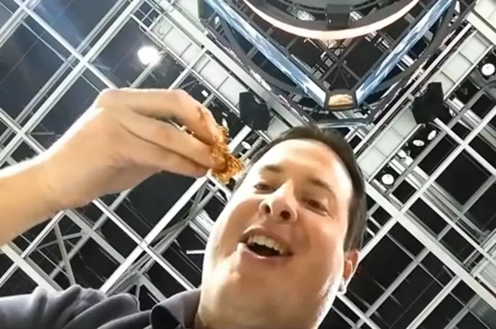 Eric Competes In A BBQ Eating Contest At The Icemen Game [VIDEO]