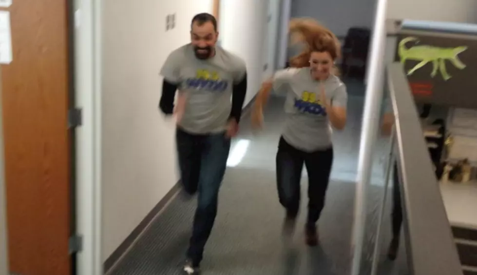 Dave and Stacy Goldbold Sprint Around the Office For Bragging Rights [WATCH]