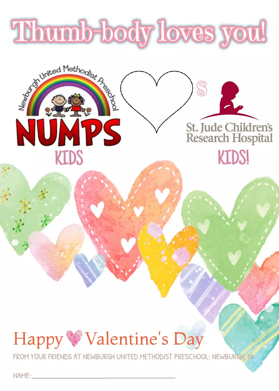 Preschoolers in Newburgh, IN, Make Adorable Valentines for St. Jude Patients!