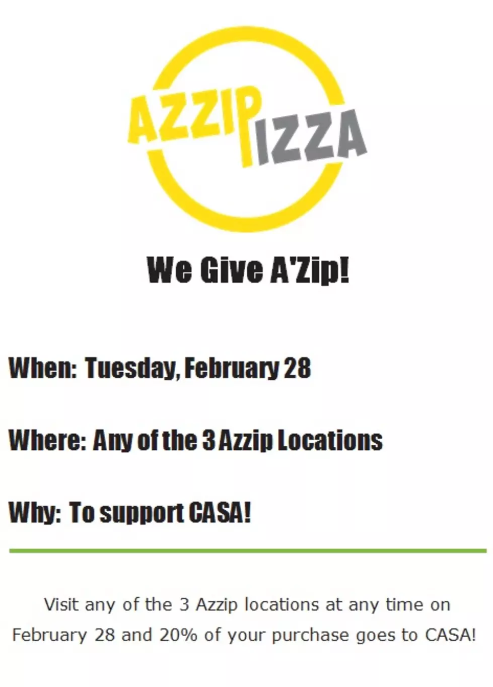 AZZIP Give Back Day Coming Up On February 28th