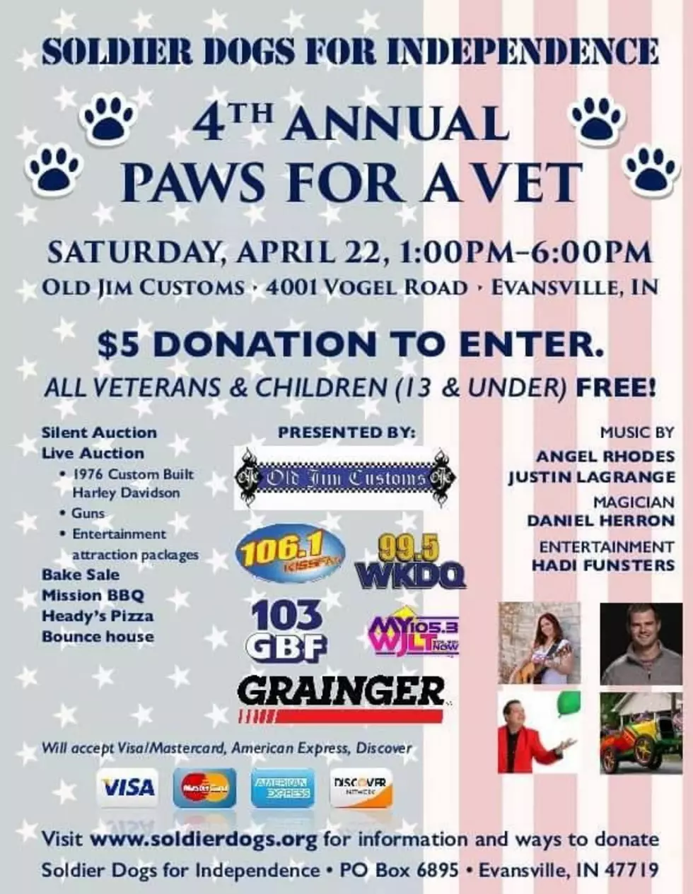 4th annual Paws for Vets Fundraiser Coming Up On April 22nd