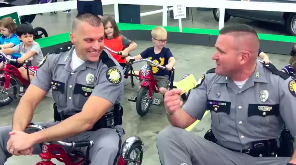 Kentucky State Police Have Some Tricycle Fun With Kids at the State Fair [WATCH]