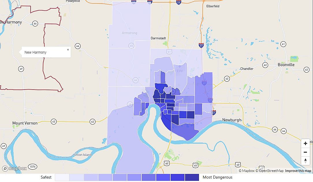 Map Of Evansville Indiana Area