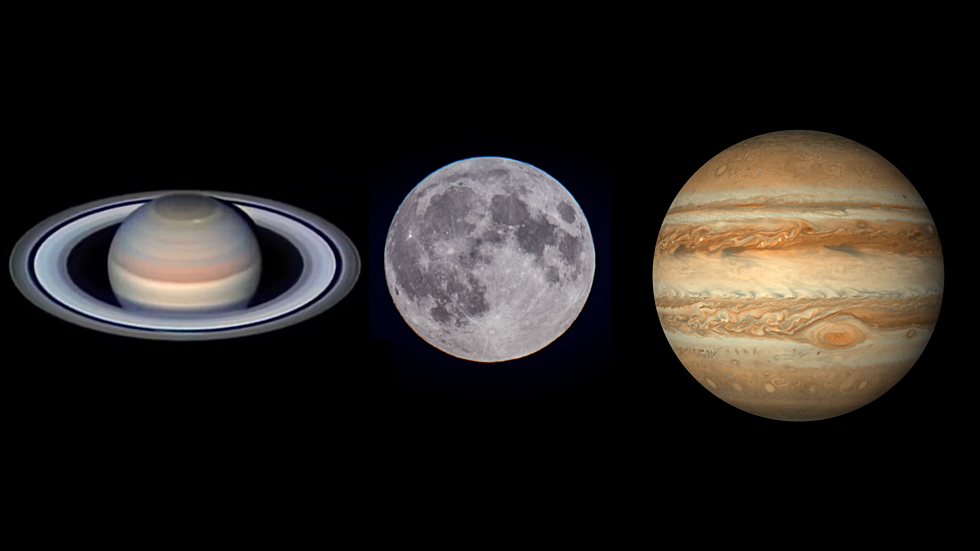 Jupiter, Saturn, and Moon To Line Up In Night Sky This Weekend