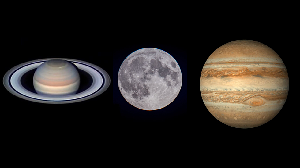 Jupiter, Saturn, and Moon To Line Up In The Night Sky This Weekend