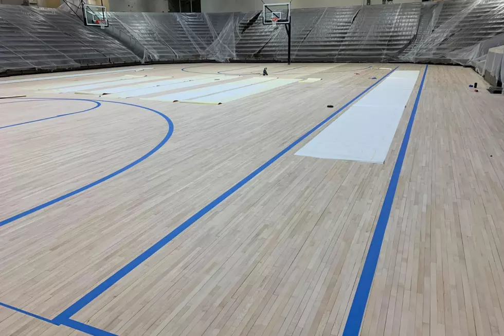 Watch Boonville High School Refinish Their Basketball Court