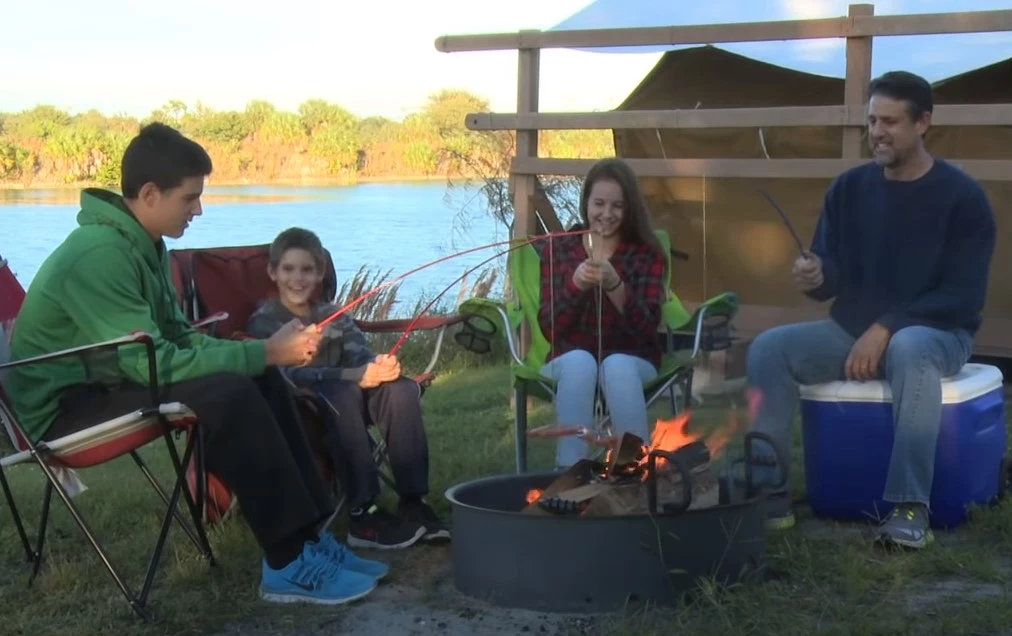 Roast Mallows And Hot Dogs With This Fishing Pole Roaster