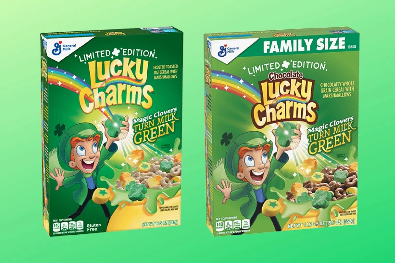 Review: St. Patrick's Day Edition Lucky Charms with Green Clovers Cereal -  Cerealously