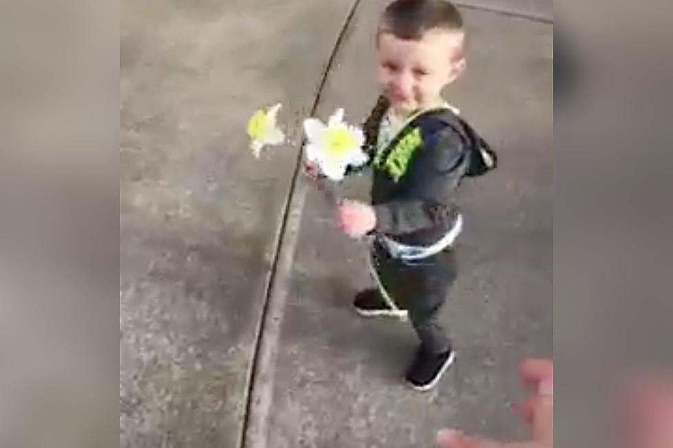 Princeton Toddler Teases His Mom With Flowers