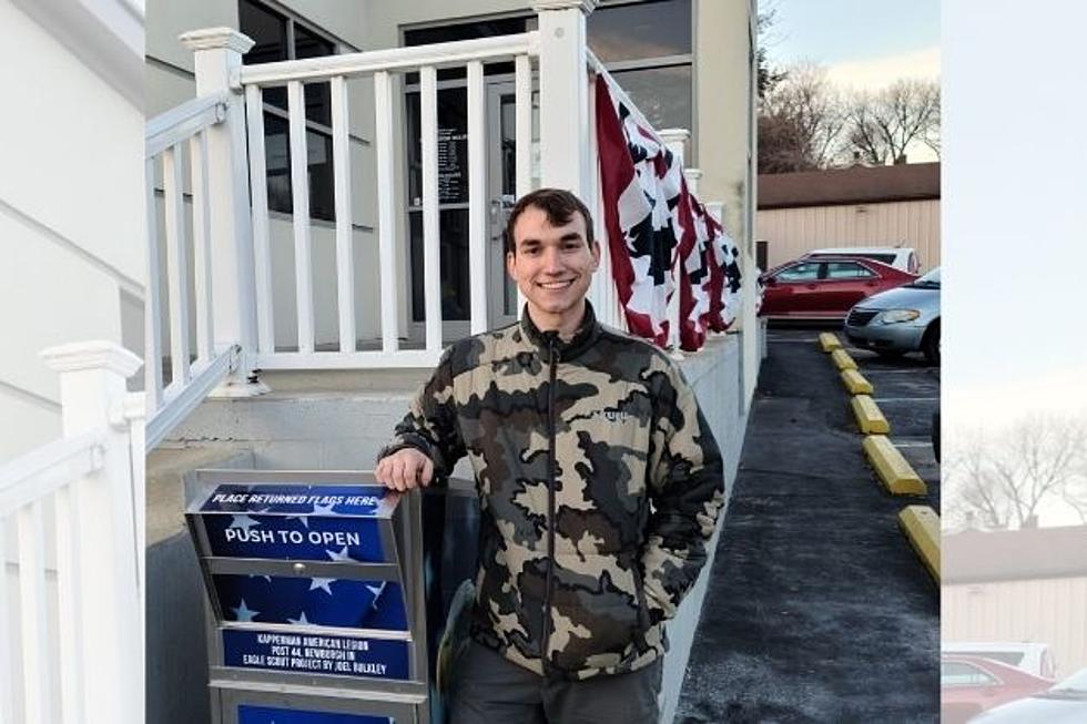 Local Eagle Scout Installs Boxes for Retiring American Flags