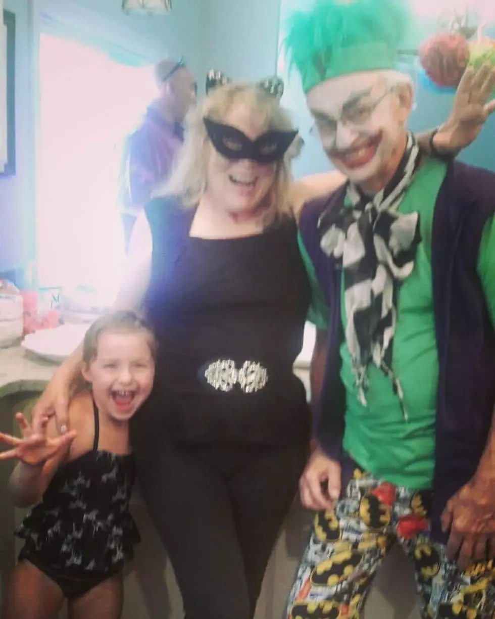 That time Grandma and Pops came dressed up as villains for my daughter's Batgirl themed birthday party! -AshleyS