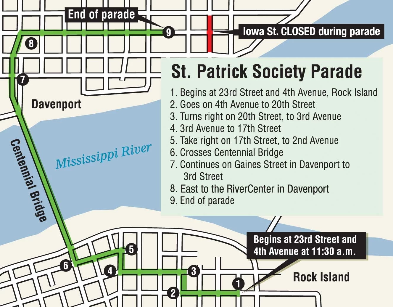 Quad Cities Guide for St. Patrick's Day Parade