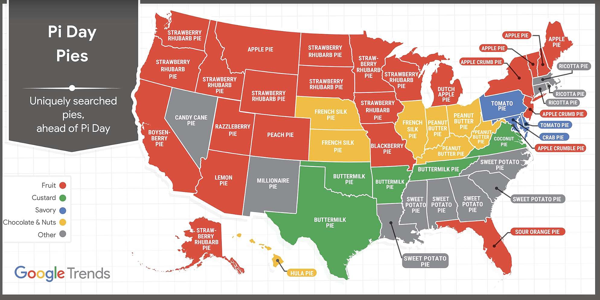 Iowa And Illinois' Most Google Searched Pie For Pi Day