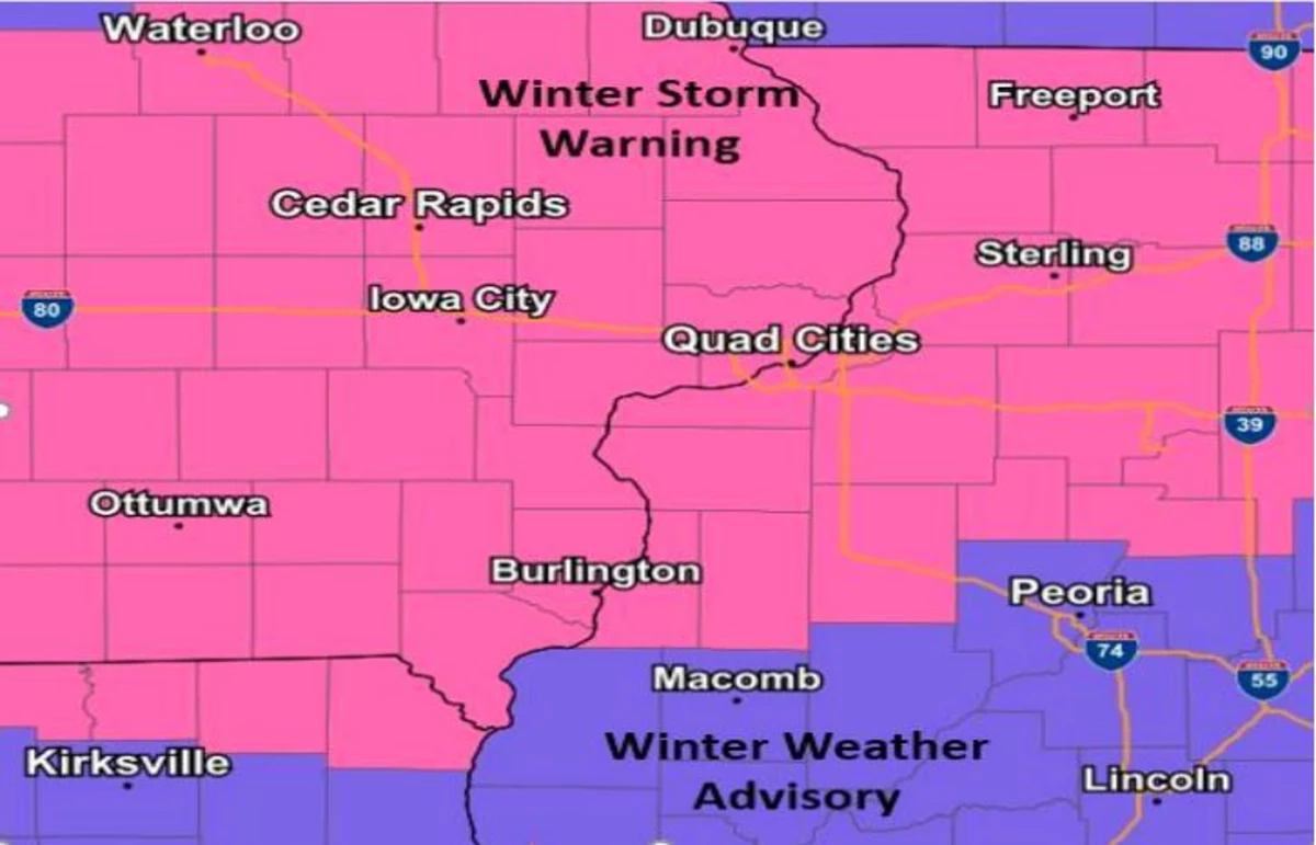 Winter Storm Warning Issued For Quad Cities Area