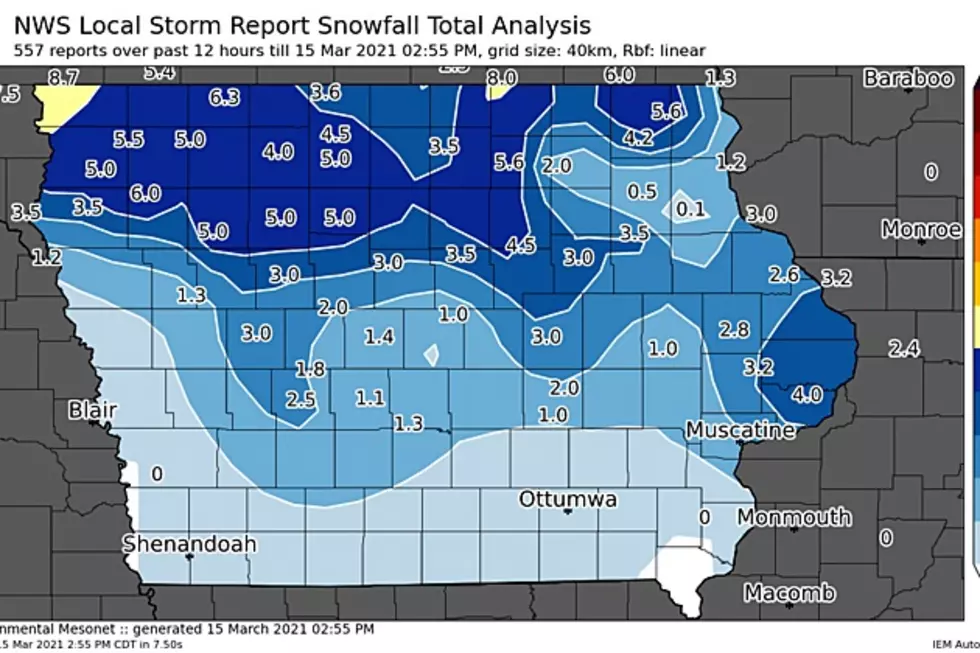 Quad City Snowfall Totals &#8211; March 15th