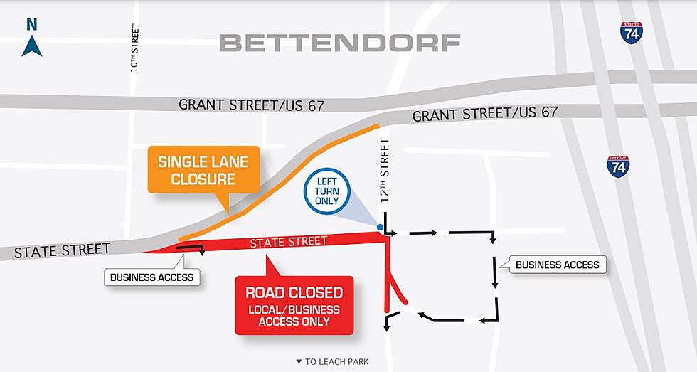 Traffic Alert: State St. &#038; 12th In Bettendorf Closing Starting Tomorrow