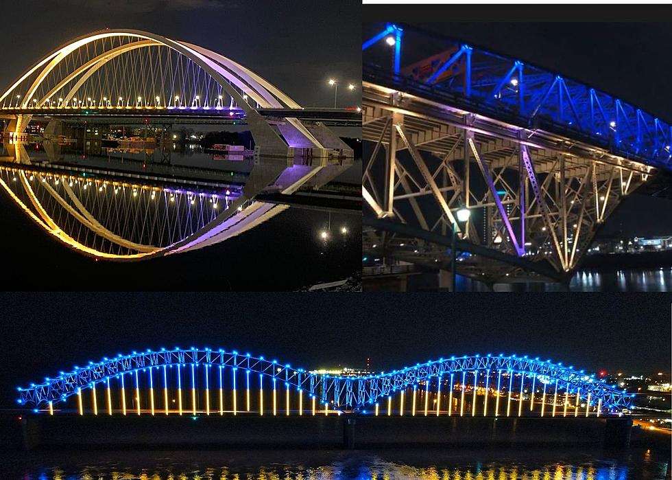 See How Bridges Along the Mississippi River Light Up for Ukraine